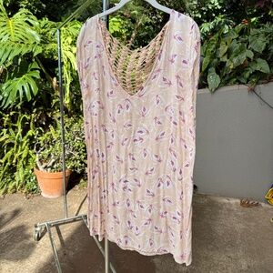 ACACIA Vintage Pink Orchid Dress with Crochet - M